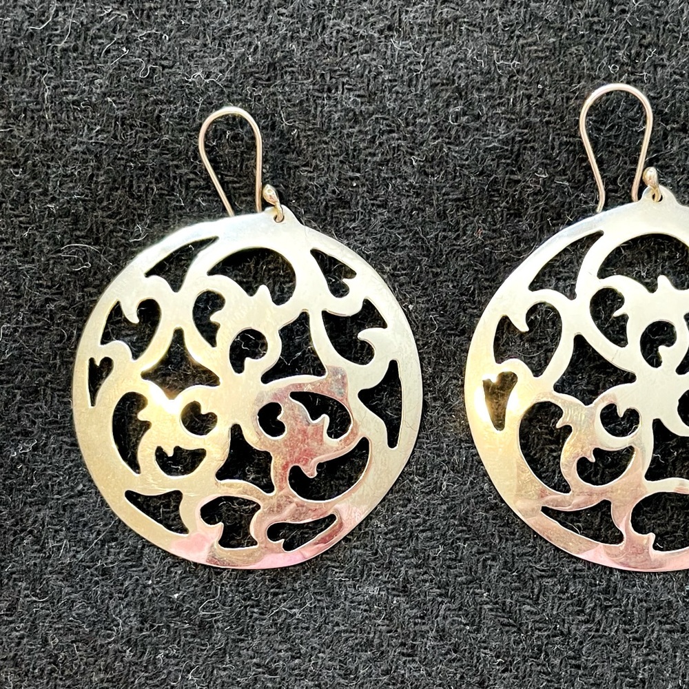 Large Sterling Silver Dangle Earrings - image 1